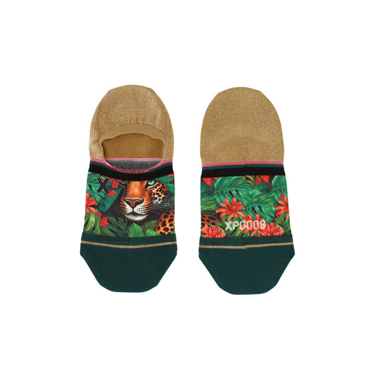 Xpooos Jungle Socken mit buntem Dschungel-Motiv und tropischen Pflanzen in leuchtenden Farben